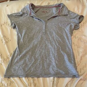 Grey Y2K polo tee